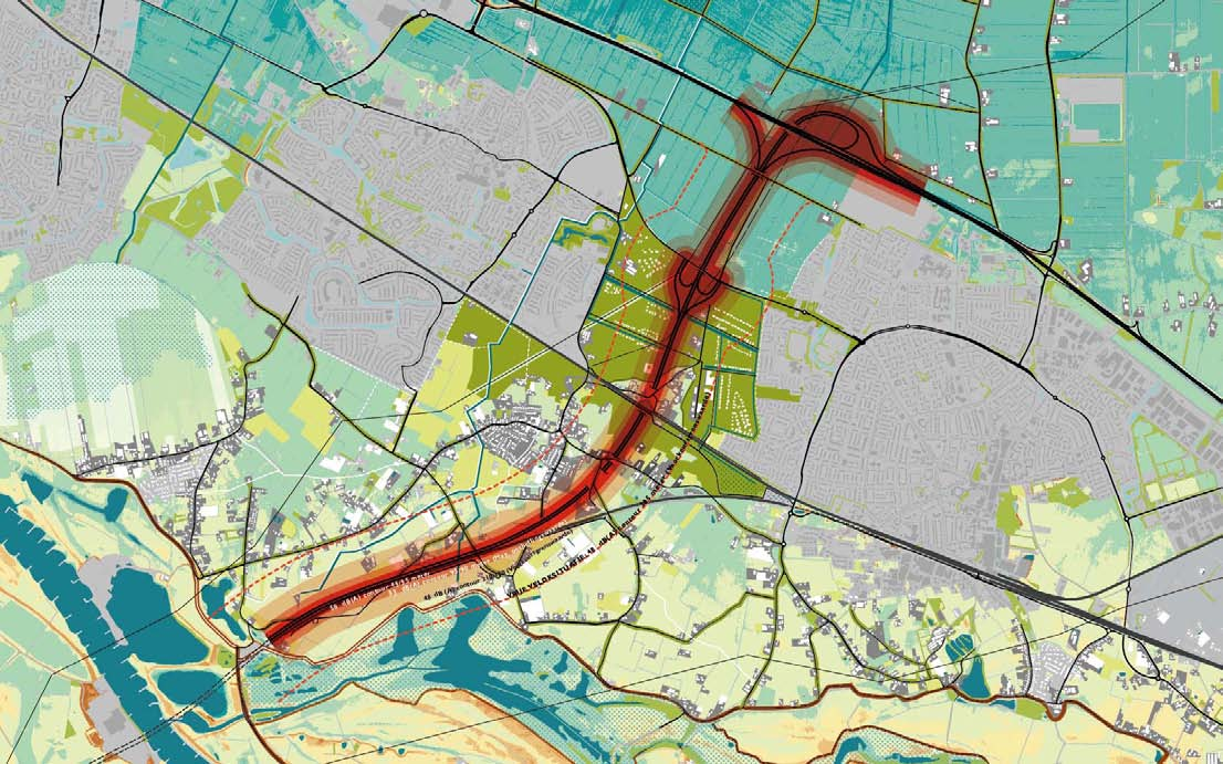 Model 1: beperking milieueffecten Geluidscontouren bij verdiepte ligging