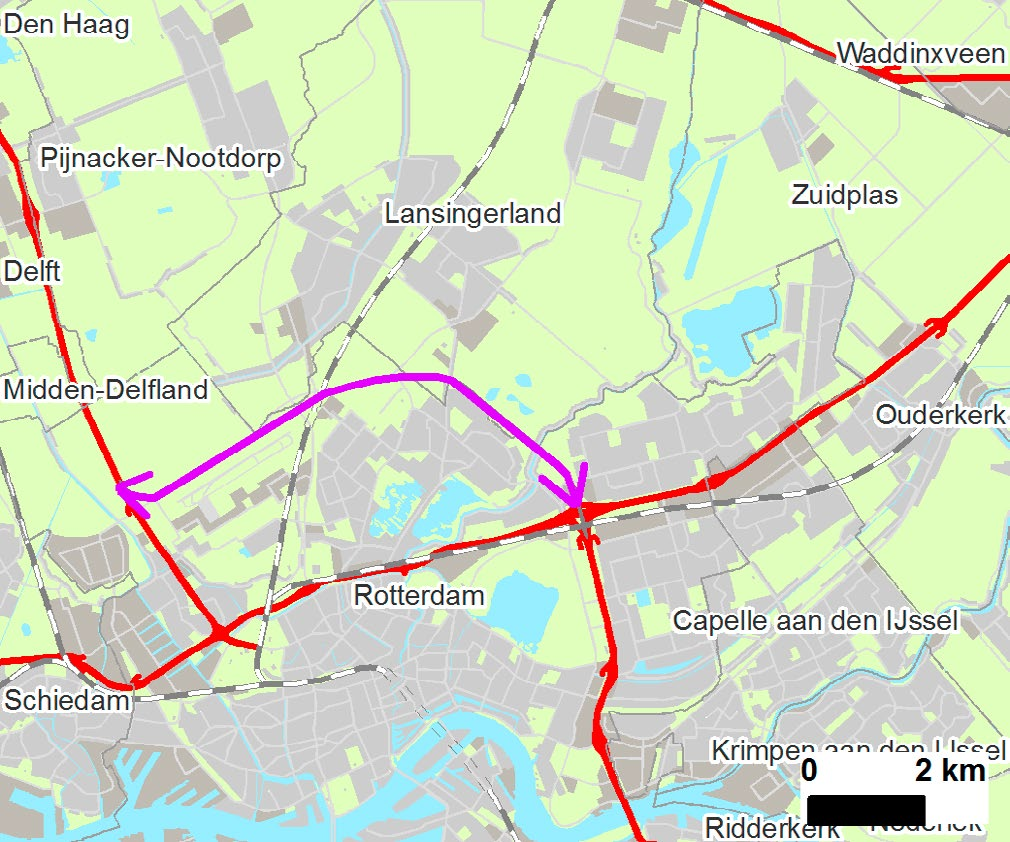 A16 Rotterdam (Rotterdam/ Verbinding A13/A16 Lansingerland) Dit project omvat de realisatie van een nieuwe rijksweg tussen de A13 en de A16.
