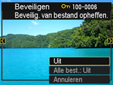 Bewerken van beelden (Weergavemenu) Zie pagina 47 voor informatie betreffende de menubewerkingen. Selecteren van beelden om af te drukken (DPOF afdr.