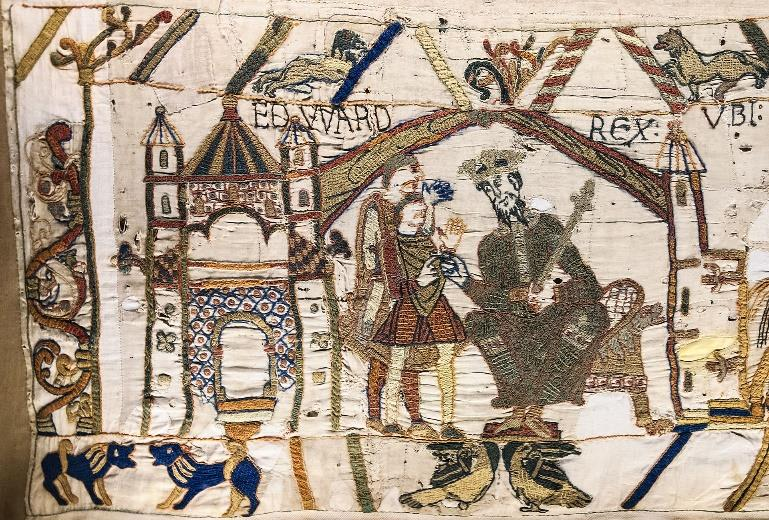 zij voet aan wal, in Sussex, en namen Hastings in. Tijdens de gevechten werd Harold dodelijk getroffen door een pijl in zijn oog.
