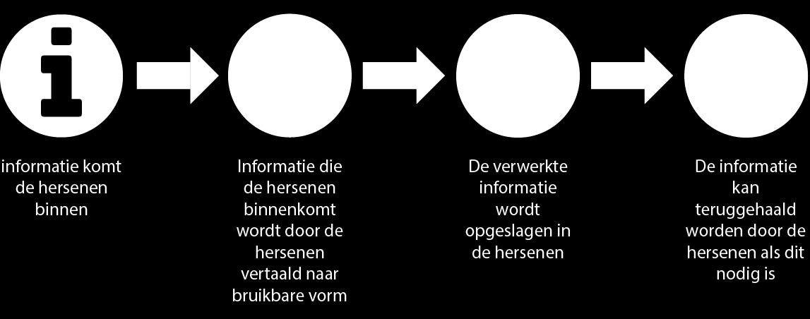 (Van Dale Uitgevers, 2017) Je zou het geheugen kunnen omschrijven als een actief systeem wat informatie ontvangt van de zintuigen, deze informatie op een voor het brein logische manier verwerkt, en