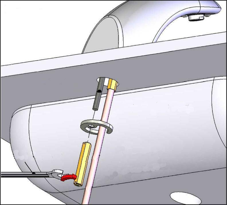 Stap 1 Aansluiten van de kraan Stap 1A Kraan met enkel koudwatertoevoer Voorzie de schroefdraad van de stopkraan (fig.