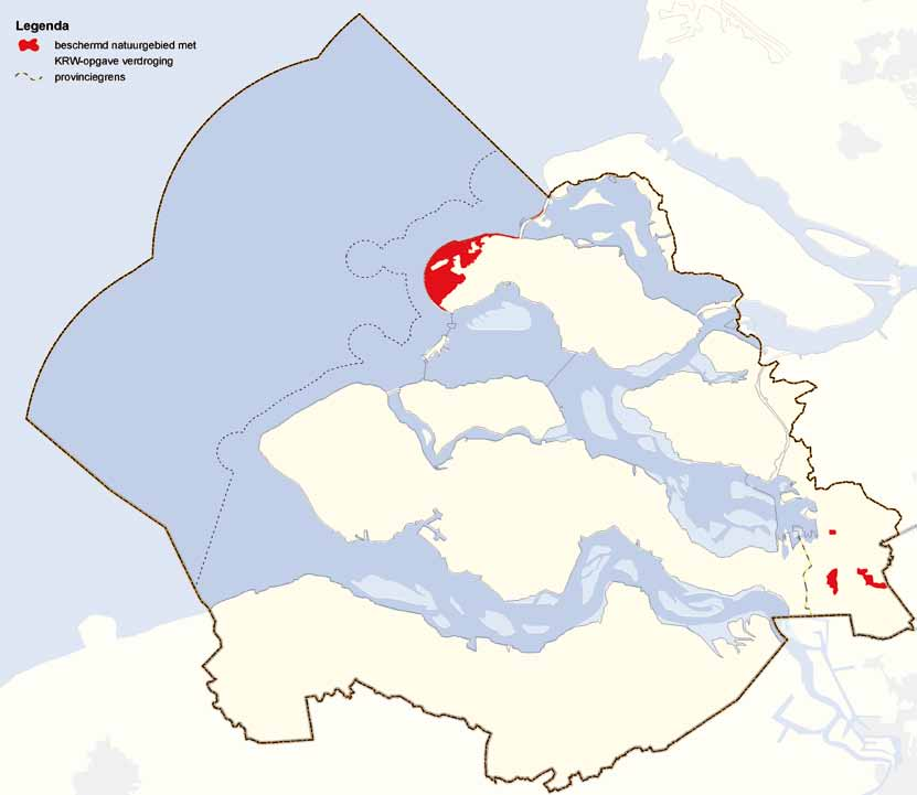 6 Maatregelenprogramma Figuur 6-1 Verdroogde gebieden (Natura 2000-TOP-lijst) met een KRW-opgave 128 gebieden) zijn voor dit stroomgebied beheerplan (2009 2015) alleen die maatregelen opgenomen