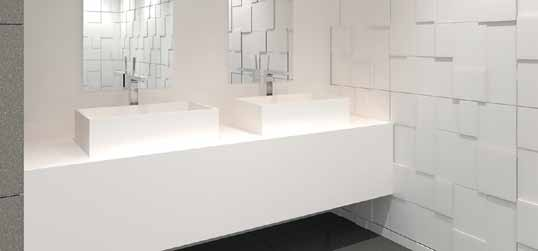 Composez votre plan vasque personnalisé Pure White au design uniforme, en combinant la tablette 0701 avec la vasque de votre