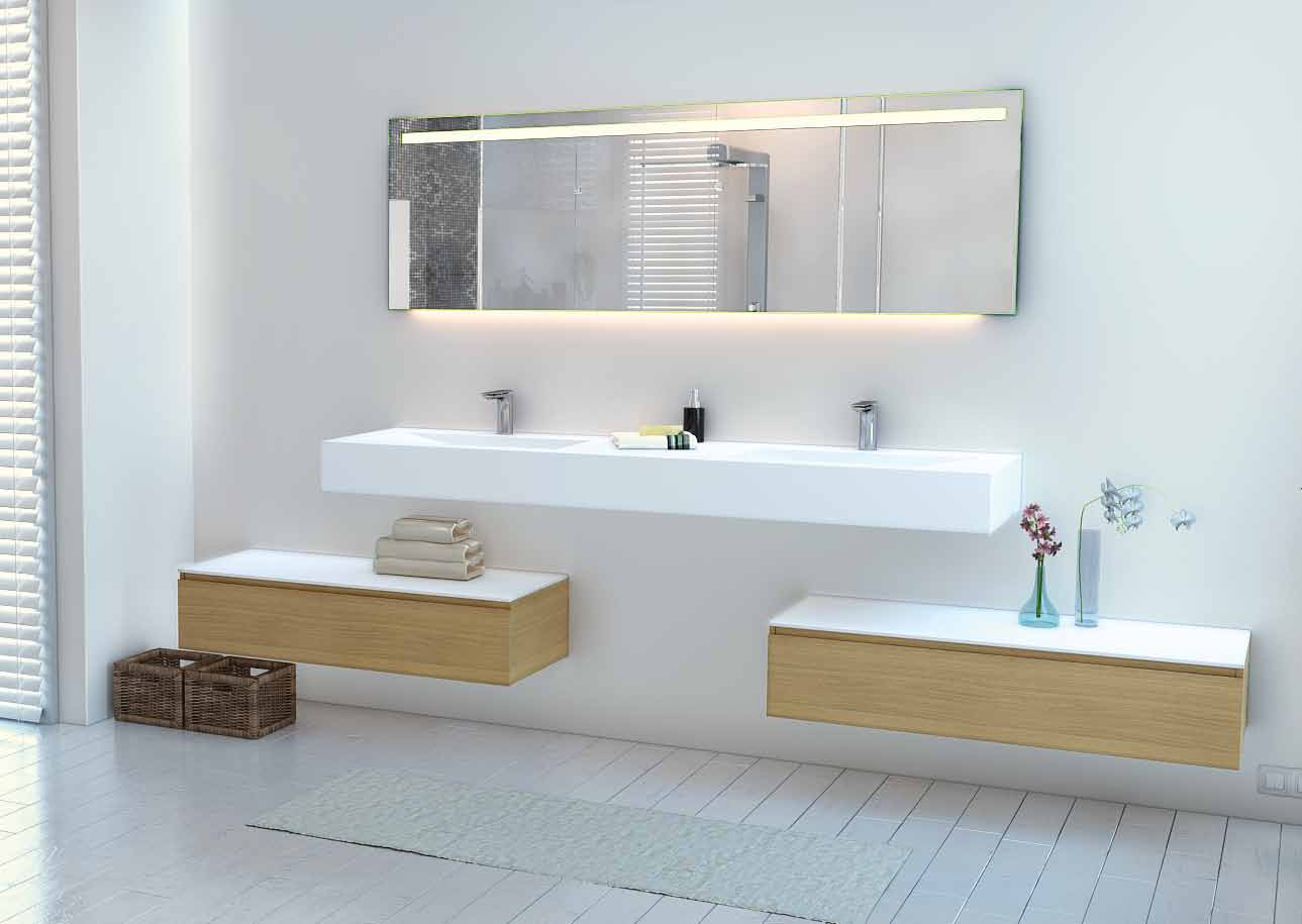 Meubelen - Meubles Aqua Sento biedt een ruim aanbod LED spiegels aan Aqua Sento propose un large éventail de miroirs LED Pure