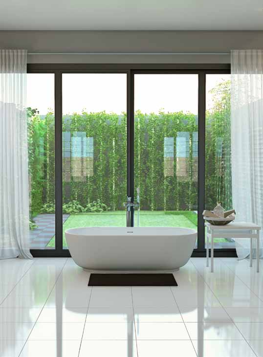 Baden - Baignoires Acrylic Solid Surface NL FR spectacular Het Pure White vrijstaand bad is een pronkstuk voor de design badkamer.