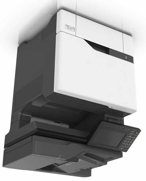 Omgaan met de printer 11 1 Boven 229 mm (9 inch) 2 Rechterkant 178 mm (7 inch) 3 Voorkant 508 mm (20 inch) 4 Linkerkant 127 mm (5 inch) 5 Achter 101,6 mm (4 inch) Printerconfiguraties LET OP KAN