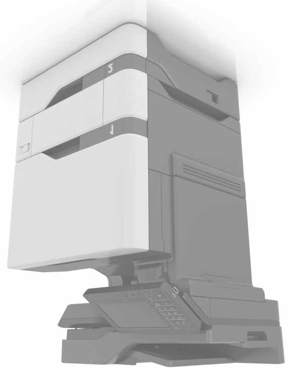 LET OP KANS OP LETSEL: De printer weegt meer dan 18 kg en moet door twee of meer getrainde personeelsleden worden opgetild.