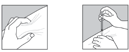 1.3.1 : Bijsluiter Bladzijde : 4 Zone 1 Buik Injecteer niet binnen een ruimte van 5 cm rond de navel Zone 4 Linkerarm Injecteer in het zachte gedeelte aan de achterkant van de bovenarm Zone 5