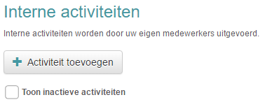 Een goedkeuring van ArbeidsMarktRelevantie (AMR) ziet er als volgt uit: Een inactieve activiteit kunt u weer oproepen door aan de linkerkant te klikken op Intern.