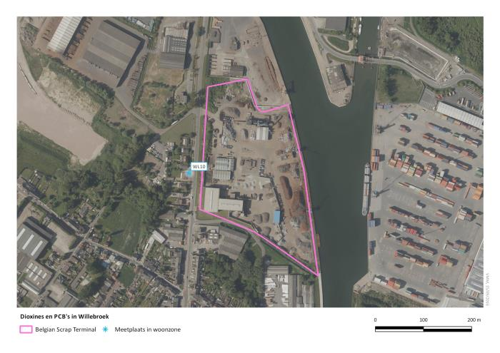 11 WILLEBROEK Meetplaats Straat Start-stop Gebiedsbestemming Toetsing drempelwaarden WL06 Boomsesteenweg 143 2003-2011 woonzone ja WL10 Boomsesteenweg 137 2011-lopend woonzone ja De VMM meet dioxines