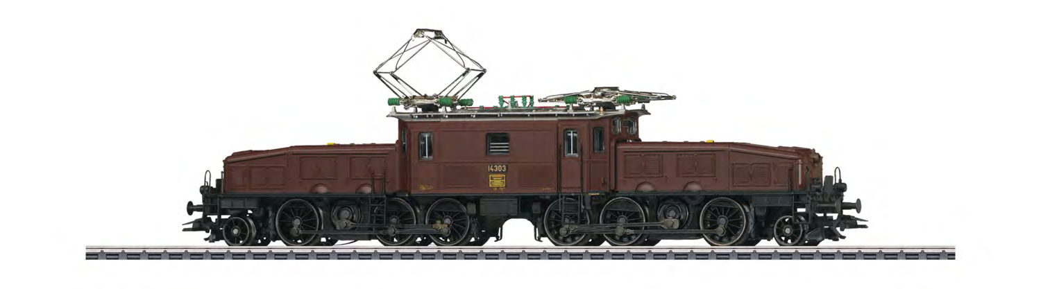 39565 Elektrische locomotief "Krokodil". Voorbeeld: Goederentreinlocomotief serie Ce 6/8 II van de Schweizerische Bundesbahnen (SBB/CFF/FFS). Donkerbruine basiskleur.