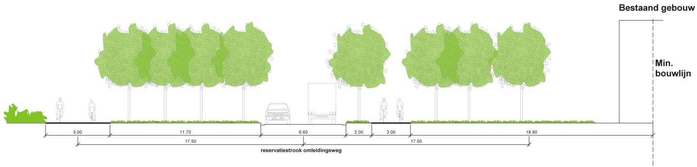 7.3.7. Externe ontsluiting In functie van de ontsluiting van het bedrijventerrein De Schaaf-Delften naar het hogere wegennet wordt langs de oostzijde van het plangebied een reservatiestrook