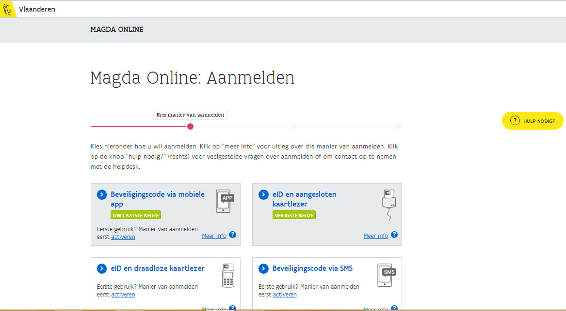 /// Informatie Vlaanderen 2 AANMELDING Figuur 1: Aanmeldingsscherm Op dit scherm verkrijgt men door op de volgende link te klikken: http://magdaonline.vlaanderen.
