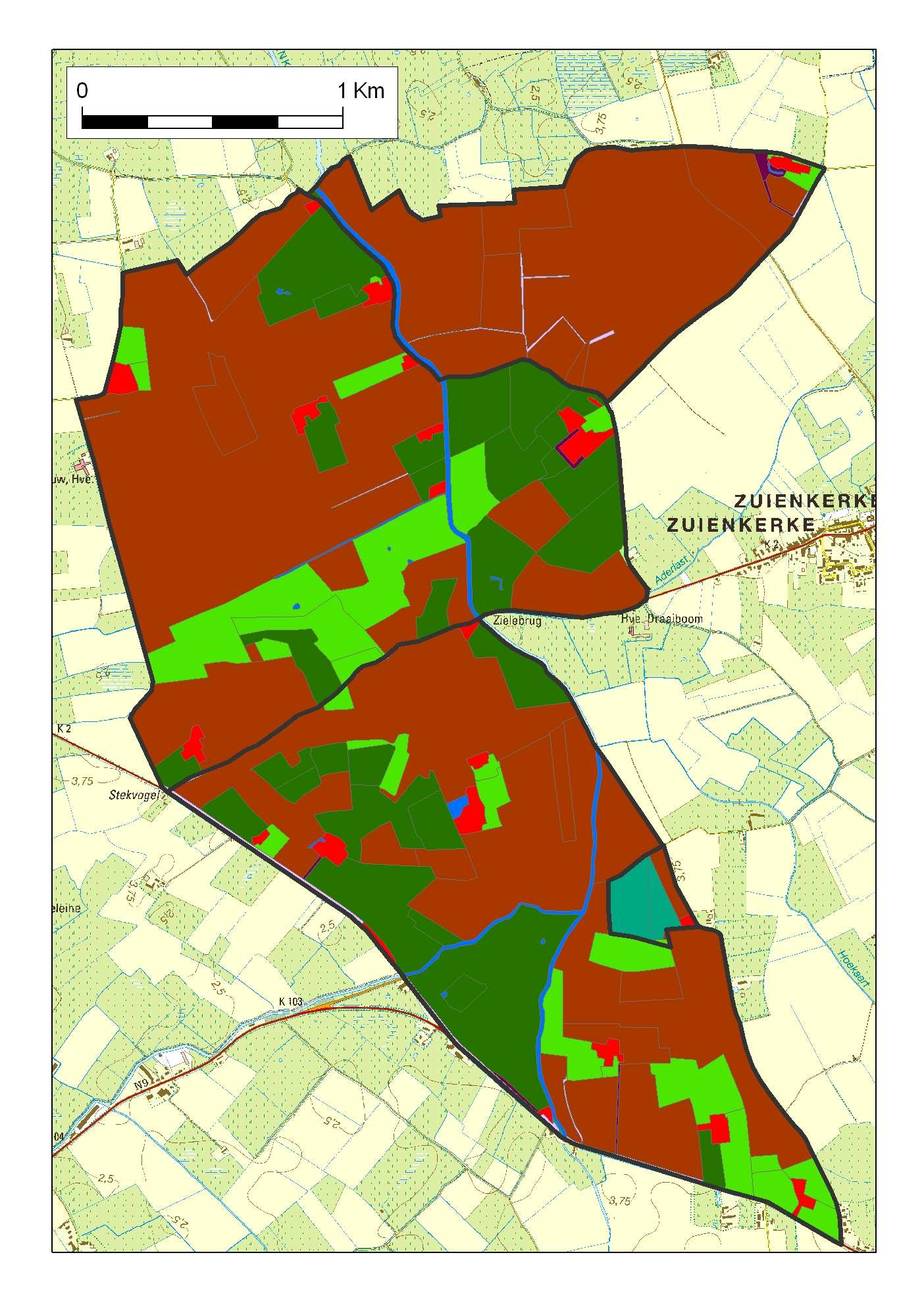 verschillende onderscheiden types landgebruik.