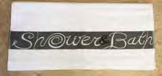 in zilvergrijs + sierlint 3,99 Handdoek 50x100 cm uni zwart met borduring Mr.