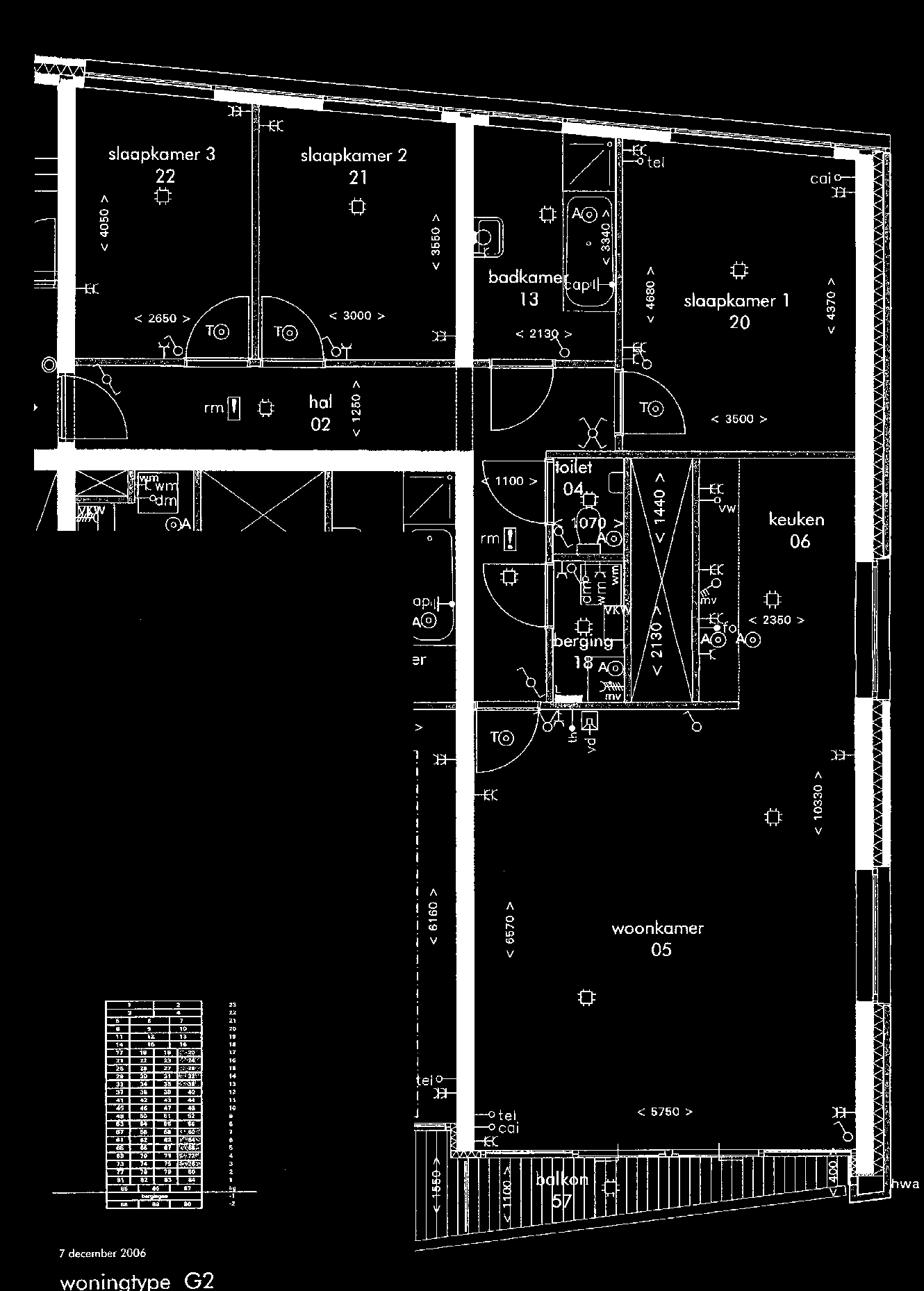 Plattegrond appartement type G (,,, )