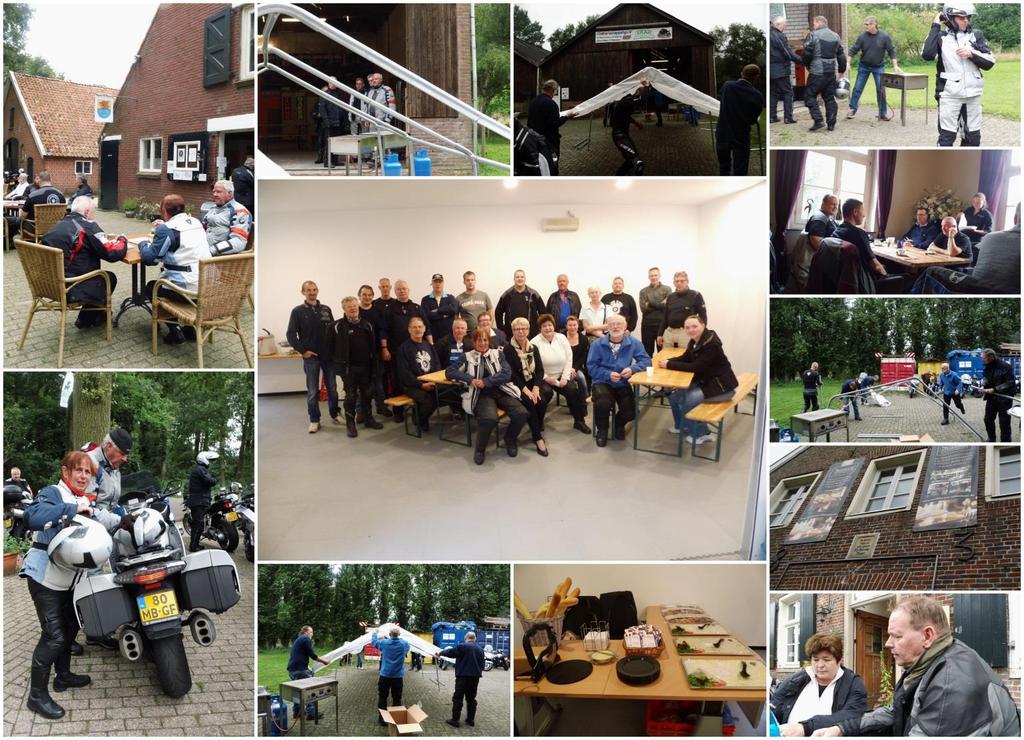 De motormuizen en hun barbecue toertocht Op 17 augustus heeft de jubileumcommissie een toertocht georganiseerd in samenwerking met Jan Amelink, dat wil dus zeggen Jan heeft de toertocht in elkaar