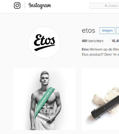 Op Instagram worden ook de producten gepromoot, voornamelijk de huismerken.