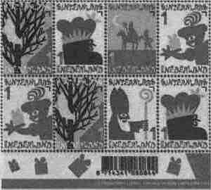 Sinterklaaszegels met de geur van speculaaskruiden Ten minste één keer eerder stond Sinterklaas op een postzegel, dat was 13 november 1961 op één van de Kinderzegels Op 4 november wordt nu een