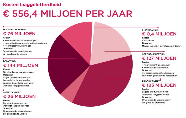 Bron: PWC, Laaggeletterdheid in Nederland kent aanzienlijke maatschappelijke kosten, 2013.