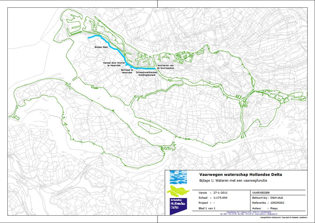 3.7 Vaarwegbeheer Inleiding Een gedeelte van het oppervlaktewater in het beheersgebied van Hollandse Delta heeft ook de functie van vaarwater.