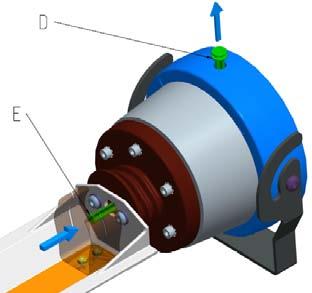 Figuur 17: Vervangen smeltveiligheden Controleer handmatig het uittripmechanisme: de hefboompjes (D+E) mogen niet klem zitten of defecten vertonen. Plaats de nieuwe smeltveiligheden.