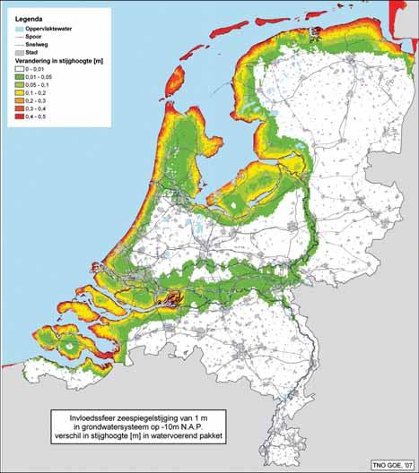 platform *thema de IJsselmeerpolders en stedelijk gebied in de duinrand, krijgen wel te maken met een sterke verhoging van de stijghoogte.