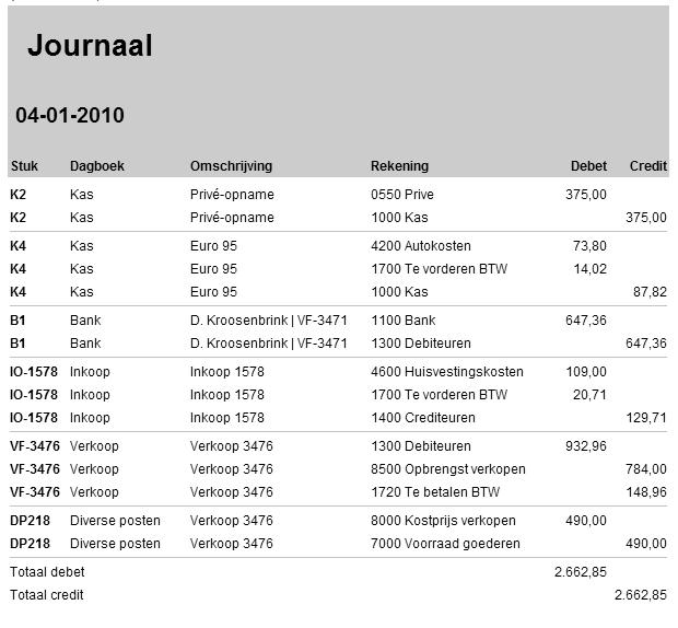 4 5 Controle boekingsstukken Zit/zitten er een fout/fouten in de factuur van Aannemersbedrijf Boon & Teeuwen? Zo ja, welke fout/fouten?