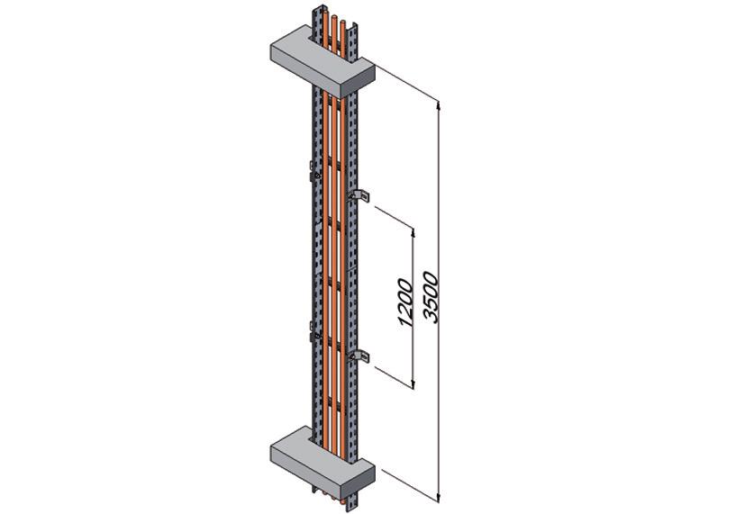 DRAAGCONSTRUCTIE VERTIKALE MONTAGE MET KL 60 (E90) Kabelladder KL 60 Max.