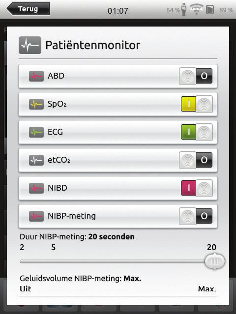 Simulatie patiëntenmonitor Instructeurbediening van gesimuleerde patiëntenmonitor Als de gesimuleerde patiëntenmonitor (optioneel item)