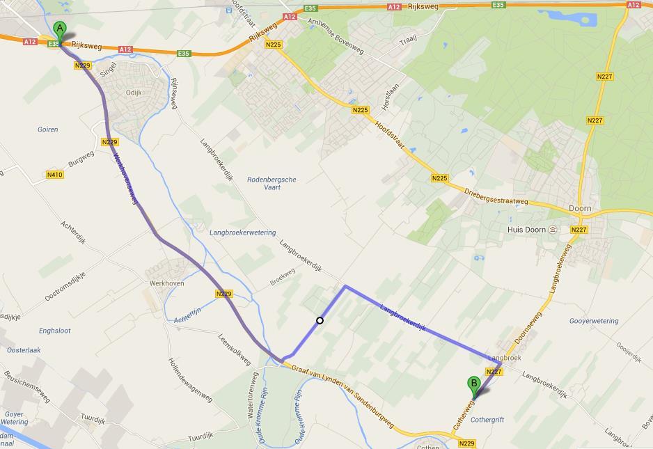 VERPLICHTE Aanrijroute vanaf Utrecht: Ga Zuidoostelijke richting Odijk/Wijk bij Duurstede (N229). Sla na ca.