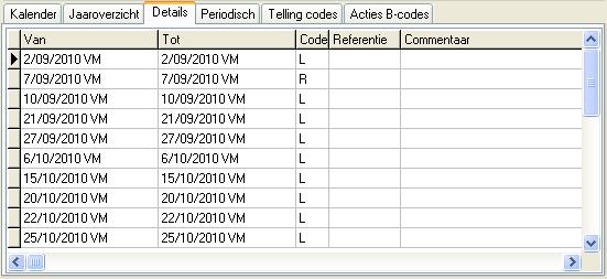 Het is ook mogelijk om de codes van de gekoppelde afwezigheidskalender van de klas te laten zien door het keuzevakje Klaskalender