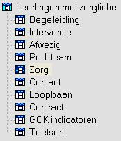 HOOFDSTUK 1. LEERLINGVOLGSYSTEEM 28 Medische aspecten Sociale aspecten Het is mogelijk om voor het gekozen zorgtype een selectie te maken.