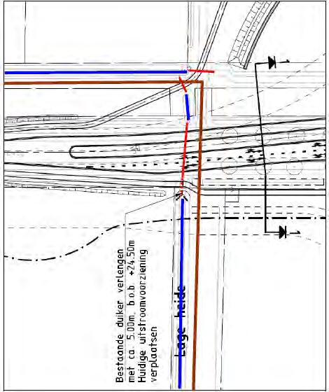 3.2.2 Toekomstige situatie Venloseweg De huidige duiker onder de Venloseweg voldoet voor het ontwerp: de nieuwe indeling van de Venloseweg is vorm te geven boven de bestaande langere duiker.