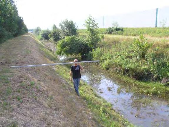 de watergang Tradeport op basis van de inmeting is opgenomen in onderstaande figuur.