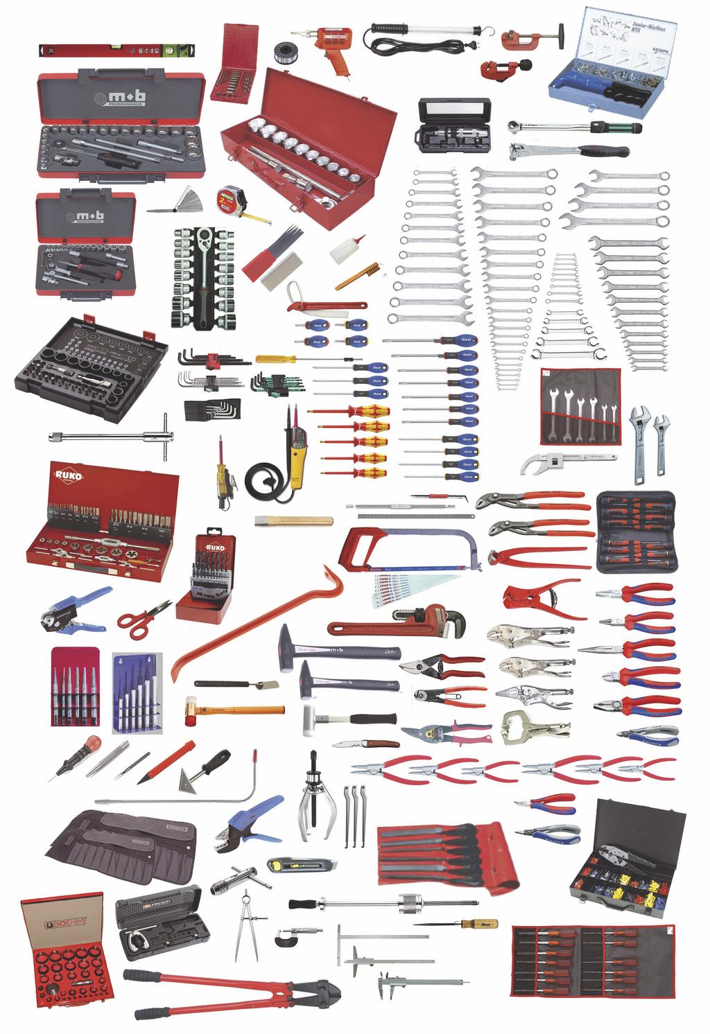 KIT OUTILLAGE - RANGEMENT GEREEDSCHAPSKIT OPBERGING Kit outillage mécanique MECA-478 Gereedschapskit mecaniek MECA-478 Contenu Inhoud Appareil à collets 6-14mm Kraagapparaat voor