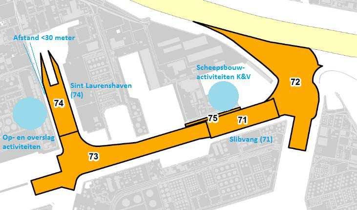 Kenmerk R001-1227972CBI-mvg-V02-NL De slibvanglocatie in de Botlek (71) en de strook nabij Keppel en Verlome (75) zijn eveneens initieel verdacht op de aanwezigheid van asbest in de waterbodem.