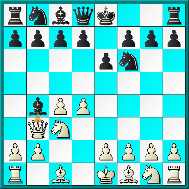 Bogoljubow [E23] Zwart : A. Nimzowitsch San Remo, 1930 Analyses : A. Nimzowitsch (ingekort) 1.d4 Pf6 2.c4 e6 3.Pc3 Lb4 4.Db3 Nimzowitsch Djuric c.s. : Deze zogenaamde Spielmann variant was populair in de beginperiode van deze opening.