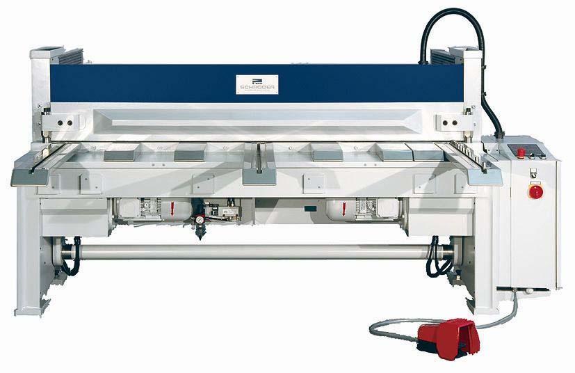 specificatie/prijslijst SCHRÖDER motortafelschaar type MHSU Power DUO-CUT Standaard uitvoering - Dubbelzijdige aandrijving (vanaf mm) - Achteraanslag 750 mm, handmatige bediening - Messen omkeerbaar