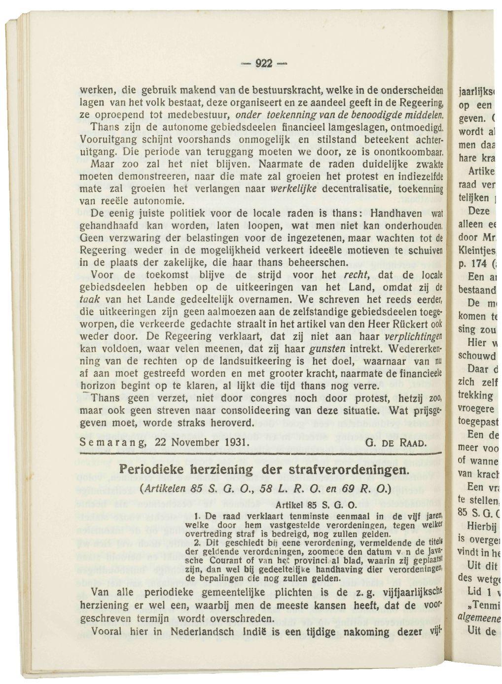 d22 werken, die gebruik makend van de bestuurskracht, welke in de onderscheiden lagen van het volk bestaat, deze organiseert en ze aandeel geeft in de Regeering, ze oproepend tot medebestuur, onder