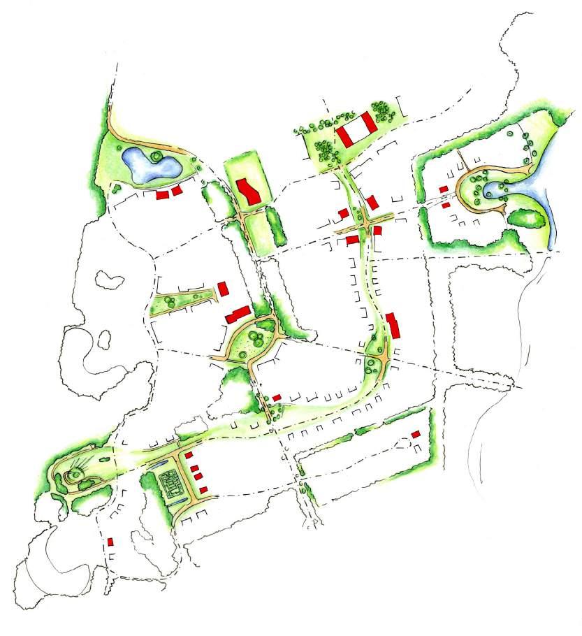 3.4 An k e r p u n t e n 4. 3. 11. 10. 12. In het stedenbouwkundig plan zijn een aantal bijzondere gebouwen en openbare ruimtes aanwezig om het gebied richting en oriëntatie te bieden; de ankerpunten.