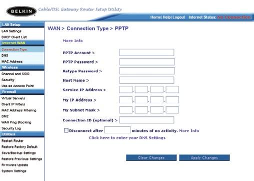 Alternatieve installatiemethode Uw type Internetverbinding instellen op PPTP (Point-to-Point Tunnelling Protocol) [Alleen in Europese landen].