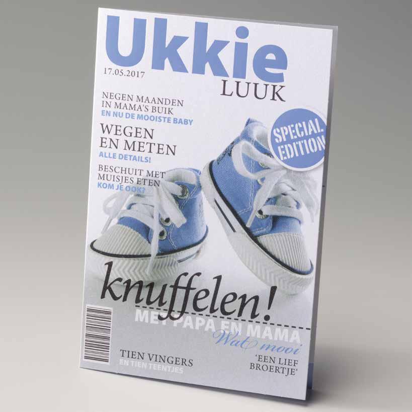 UKKIE MAGAZINE (J) UKKIE MAGAZINE (M) 715902 715903 Geboortekaartje van parelmoerpapier