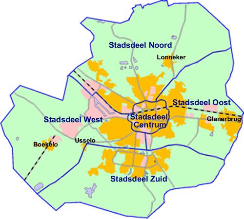 Page - 40 - of 126 6.1 Stadsdeel Zuid Figuur 6.1; Stadsdeel Zuid 11 Stadsdeel Zuid is het stadsdeel met de meeste inwoners per 1-1-2006, namelijk 37.