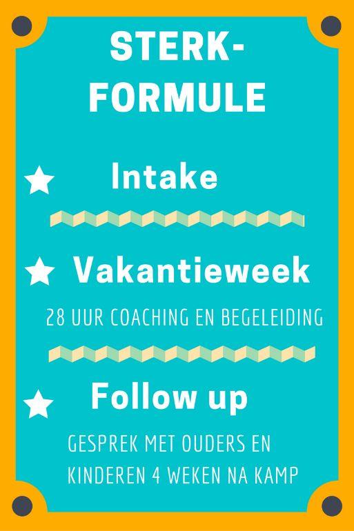 De STERK-formule De Ster heeft een eigen wetenschappelijke aanpak ontwikkeld, de STERK-formule. Deze formule wordt bij alle kampen gehanteerd en is bewezen effectief.