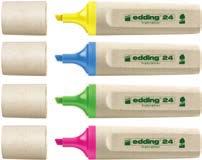 8 Viltstiften/Potloden MARKEERSTIFTEN POTLODEN MILIEUBEWUST EDDING ECOLINE MARKEERSTIFT 24 Universele highlighter voor het markeren van tekstfragmenten op bijna alle papier- en faxpapiersoorten.