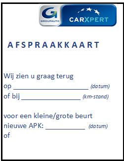 afspraakkaartje,