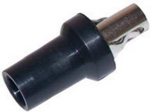 Geïsoleerde rajahklem haaks Aan een eind klem 6,35 mm voor elektrode, aan het andere eind connector voor gestripte HS kabel.