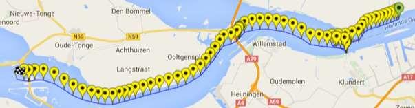 Leg 9 Hollandsch Diep Volkerak 26 e 10:15 26 e 17:00 Op de zaterdagochtend ontbrak het aan voldoende wind om al om 08:00 de haven te verlaten.